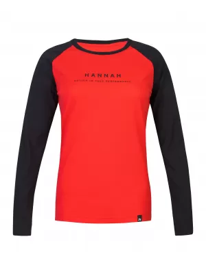 Tricou de damă cu mâneci lungi HANNAH PRIM HIBISCUS/ANTRACIT