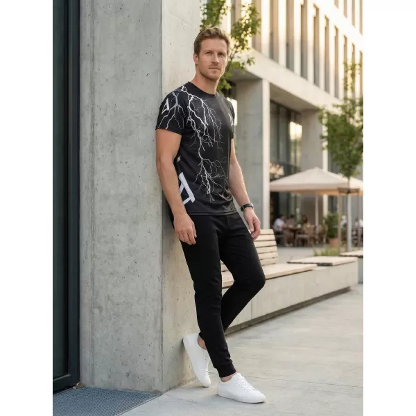  Tricou premium pentru bărbați ALTISPORT VOJ/ALM004TR01 ALB-NEGRU 