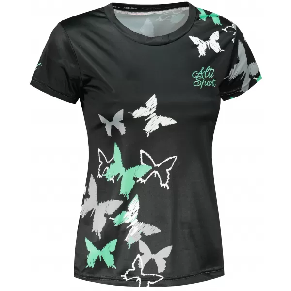  Tricou funcțional premium pentru femei ALTISPORT VOJ/ALW002TR01 NEGRU/TURCOAZ 