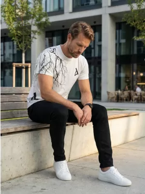 Tricou premium pentru bărbați ALTISPORT VOJ/ALM004TR01 ALB