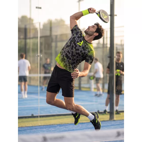  Tricou funcțional premium pentru bărbați ALTISPORT VOJ/ALM005TR01 NEGRU ȘI GALBEN 