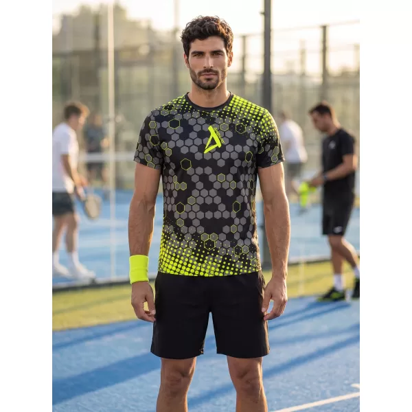  Tricou funcțional premium pentru bărbați ALTISPORT VOJ/ALM005TR01 NEGRU ȘI GALBEN 