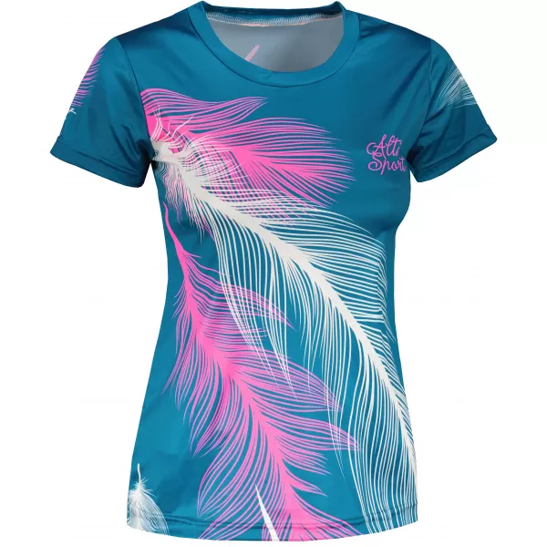  Tricou funcțional premium pentru femei ALTISPORT VOJ/ALW001TR01 BENZINĂ/ROZ 