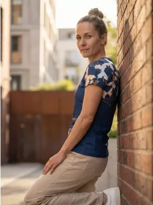 Tricou funcțional premium pentru femei ALTISPORT VOJ/ALW002TR01 BLEUMARIN/MARO