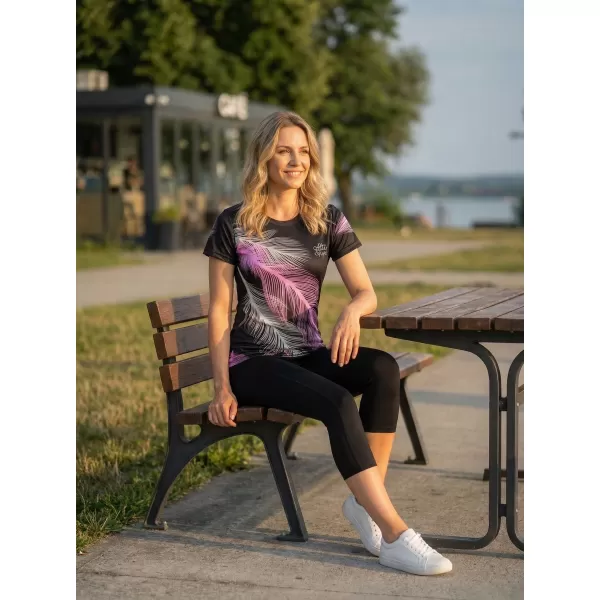  Tricou funcțional premium pentru femei ALTISPORT VOJ/ALW001TR01 NEGRU/ROZ DESCHIS 