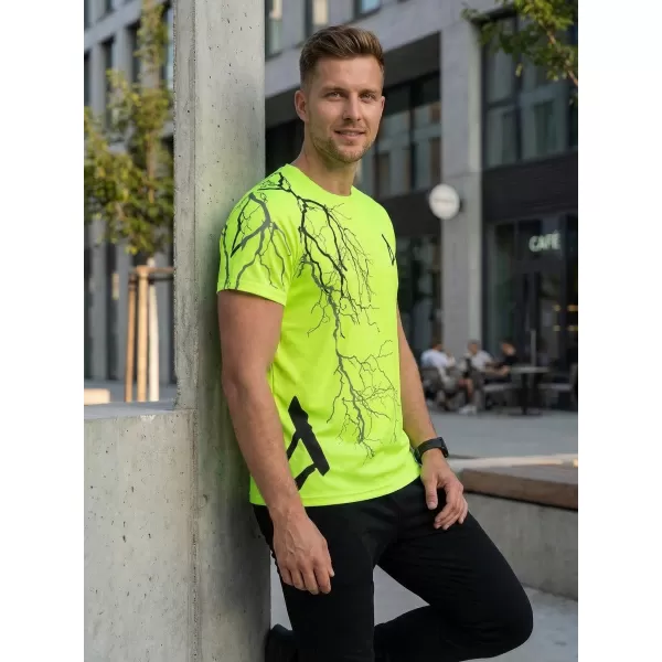  Tricou premium pentru bărbați ALTISPORT VOJ/ALM004TR01 GALBEN NEON 
