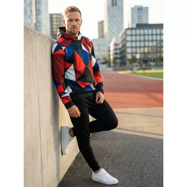  Hanorac premium pentru bărbați ALTISPORT VOJ/ALM007MI01 BLEUMARIN/ROSU 