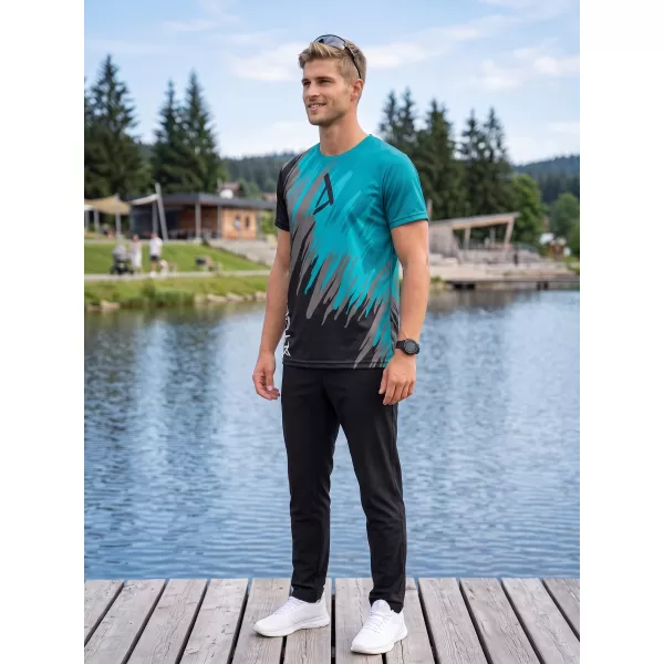  Tricou funcțional premium pentru bărbați ALTISPORT VOJ/ALM006TR01 NEGRU/KEROSEN 