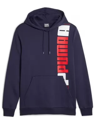 Hanorac pentru bărbați PUMA ESS+ LOGO LAB HOODIE FL 675919-06 ALBASTRU