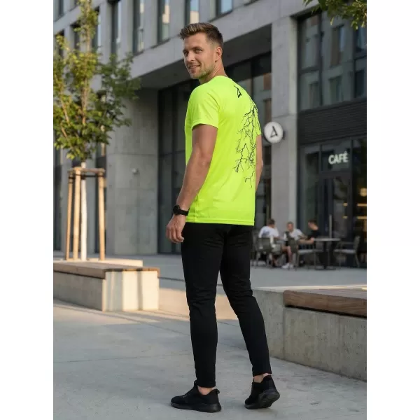  Tricou premium pentru bărbați ALTISPORT VOJ/ALM004TR01 GALBEN NEON 