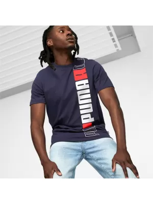 Tricou pentru bărbați PUMA ESS+ LOGO LAB TEE 675916-06 ALBASTRU