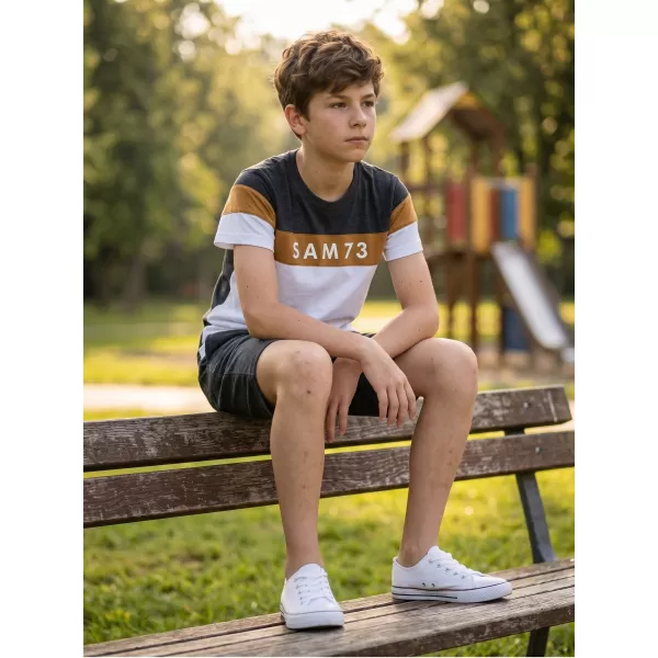  Tricou băieți SAM 73 KALLAN KT 503 ALB 