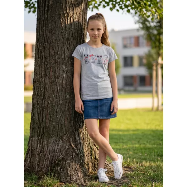  Tricou fetita SAM 73 AXILL KT 508 GRI DESCHIS 
