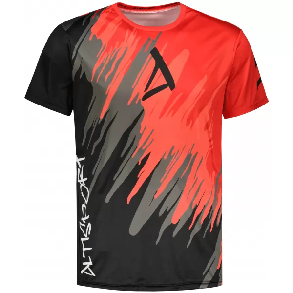  Tricou funcțional premium pentru bărbați ALTISPORT VOJ/ALM006TR01 NEGRU ȘI ROȘU 