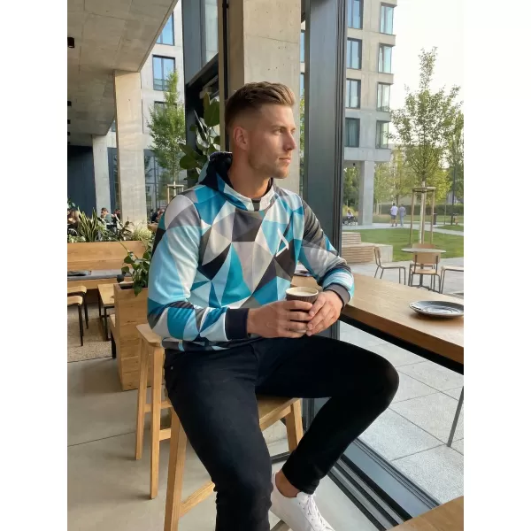  Hanorac premium pentru bărbați ALTISPORT VOJ/ALM007MI01 ALBASTRU GRI 