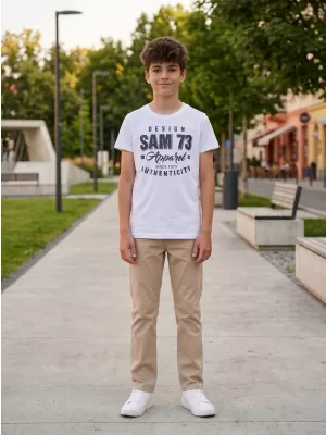 Tricou băieți SAM 73 JANSON KT 504 ALB