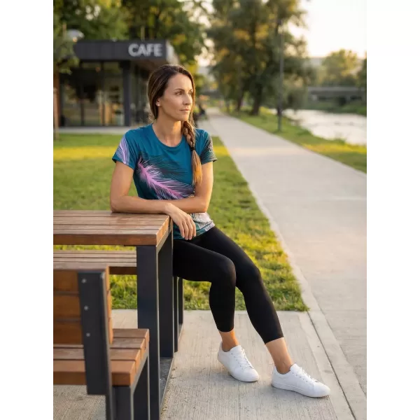  Tricou funcțional premium pentru femei ALTISPORT VOJ/ALW001TR01 BENZINĂ/ROZ DESCHIS 