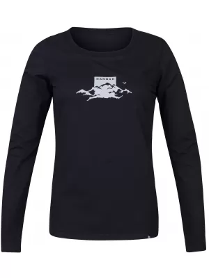 Tricou de damă cu mâneci lungi HANNAH ELARA ANTRACIT (ALB)