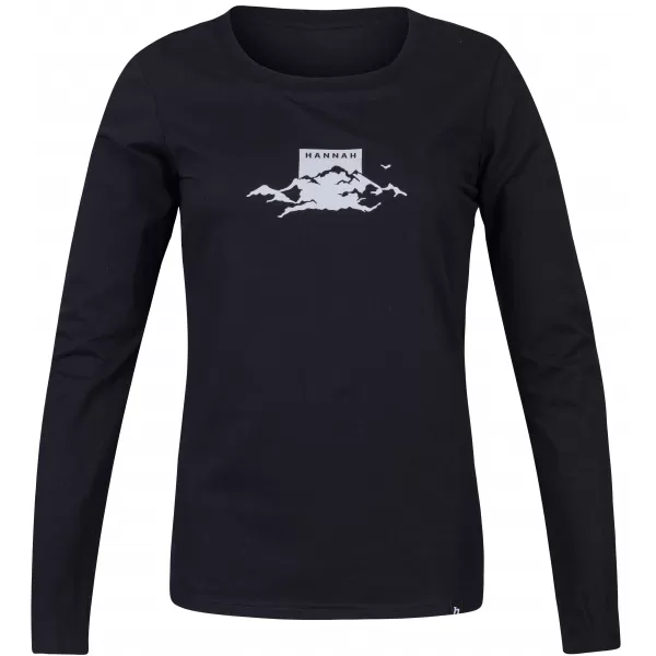  Tricou de damă cu mâneci lungi HANNAH ELARA ANTRACIT (ALB) 