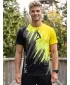 Tricou funcțional premium pentru bărbați ALTISPORT VOJ/ALM006TR01 NEGRU ȘI GALBEN