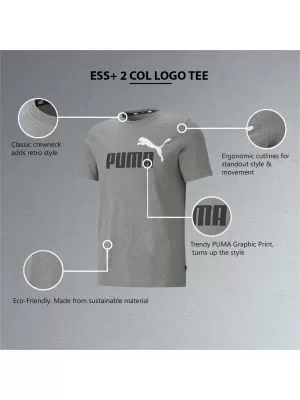 Tricou pentru bărbați PUMA ESS+ 2 COL LOGO TEE 586759-03 GRI