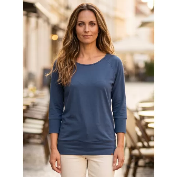 Tricou dama cu maneci 3/4 SAM 73 SELMA WT 896 ALBASTRU OȚEL 