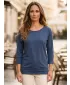 Tricou dama cu maneci 3/4 SAM 73 SELMA WT 896 ALBASTRU OȚEL