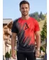Tricou funcțional premium pentru bărbați ALTISPORT VOJ/ALM006TR01 NEGRU ȘI ROȘU