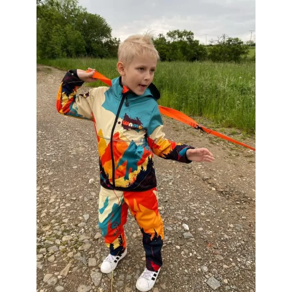  Pantaloni de softshell pentru bebeluși WAMU MOUNTAIN BIKE SVĚTLÁ MAI COLORAT 