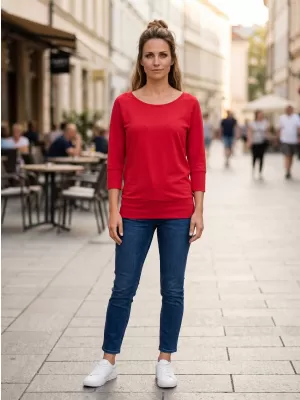 Tricou dama cu maneci 3/4 SAM 73 SELMA WT 896 ROZ ÎNCHIS