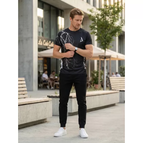  Tricou premium pentru bărbați ALTISPORT VOJ/ALM004TR01 ALB-NEGRU 