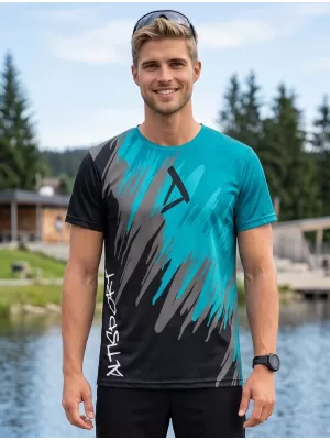 Tricou funcțional premium pentru bărbați ALTISPORT VOJ/ALM006TR01 NEGRU/KEROSEN