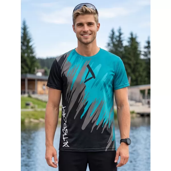  Tricou funcțional premium pentru bărbați ALTISPORT VOJ/ALM006TR01 NEGRU/KEROSEN 