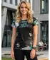 Tricou funcțional premium pentru femei ALTISPORT VOJ/ALW009TR01 NEGRU/TURCOAZ