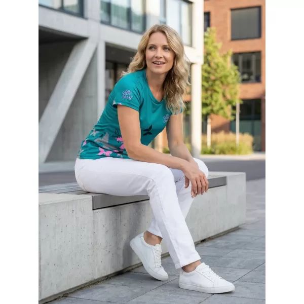  Tricou funcțional premium pentru femei ALTISPORT VOJ/ALW002TR01 SMARALD/ROZ DESCHIS 