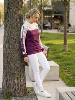 Hanorac premium pentru femei ALTISPORT VOJ/ALW008MI01 BURGUNDIA