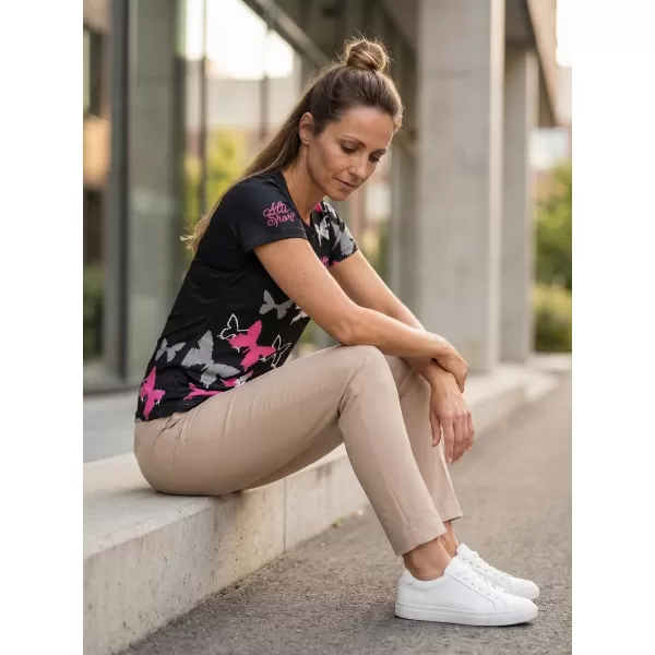  Tricou funcțional premium pentru femei ALTISPORT VOJ/ALW002TR01 NEGRU ROZ 