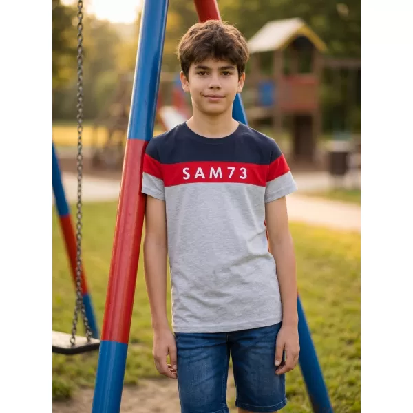  Tricou băieți SAM 73 KALLAN KT 503 GRI DESCHIS 