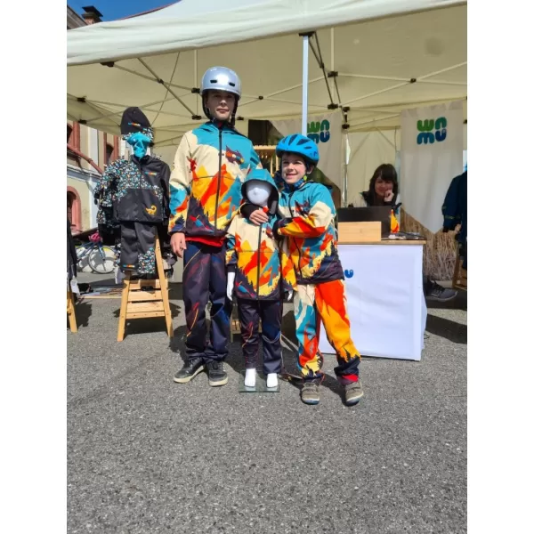  Pantaloni de softshell pentru bebeluși WAMU MOUNTAIN BIKE TMAVÁ MAI COLORAT 