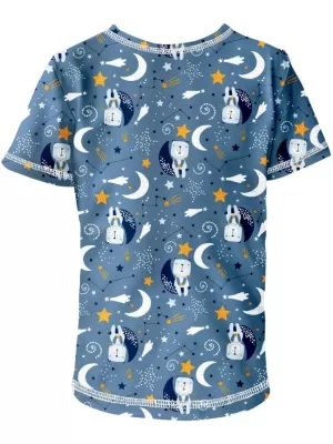 Short -sleeved t -thirt WAMU MEDVÍDCI NA MĚSÍCI ALBASTRU