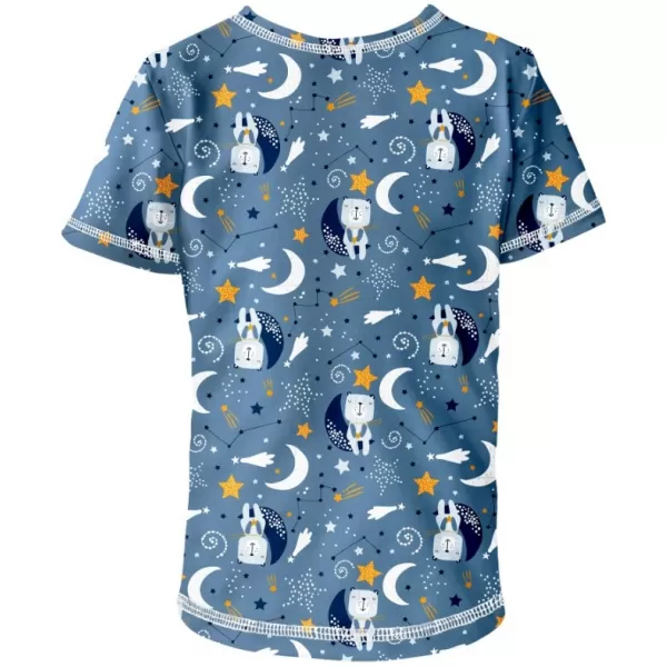  Short -sleeved t -thirt WAMU MEDVÍDCI NA MĚSÍCI ALBASTRU 