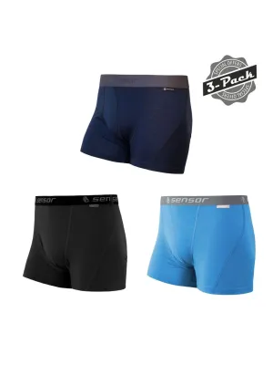 Boxeri pentru bărbați SENSOR MERINO ACTIVE 3-PACK BLACK/BLUE/DEEP BLUE