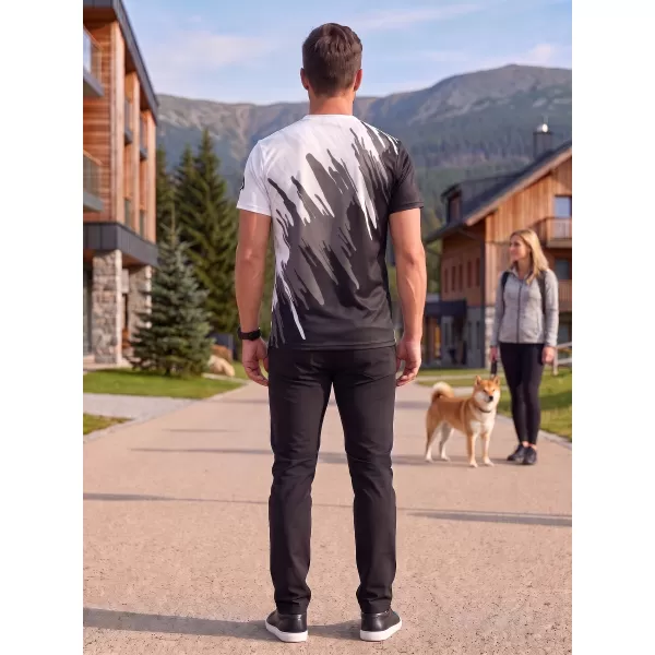 Tricou funcțional premium pentru bărbați ALTISPORT VOJ/ALM006TR01 ALB-NEGRU 