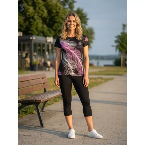  Tricou funcțional premium pentru femei ALTISPORT VOJ/ALW001TR01 NEGRU/ROZ DESCHIS 