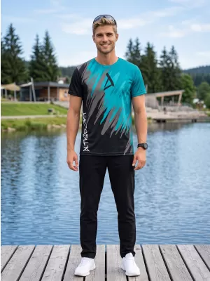 Tricou funcțional premium pentru bărbați ALTISPORT VOJ/ALM006TR01 NEGRU/KEROSEN