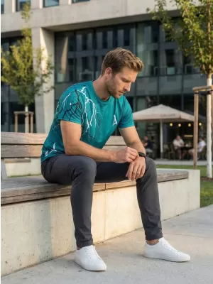 Tricou premium pentru bărbați ALTISPORT VOJ/ALM004TR01 KEROSEN/ALB