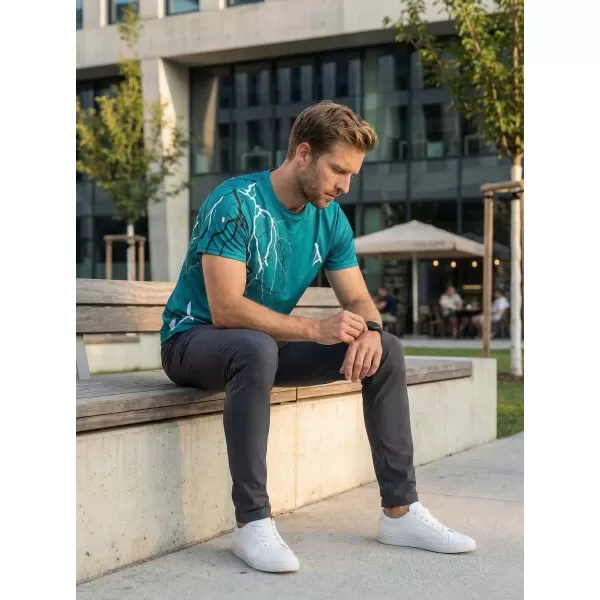  Tricou premium pentru bărbați ALTISPORT VOJ/ALM004TR01 KEROSEN/ALB 