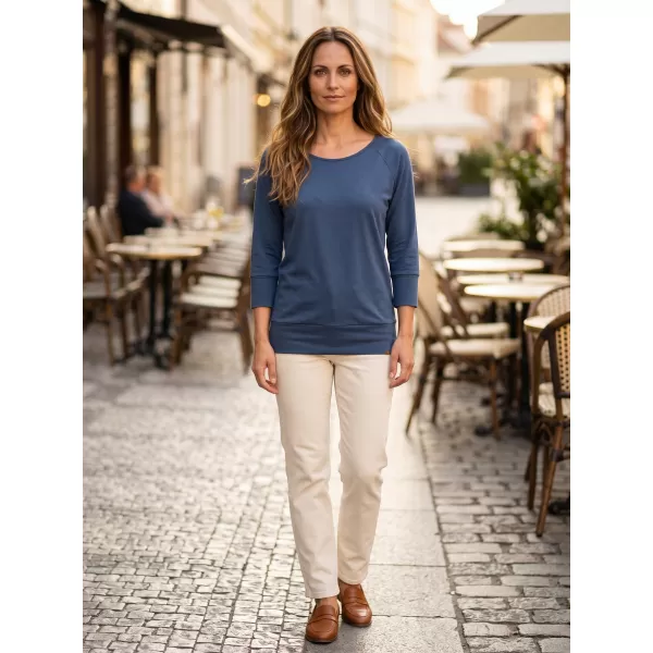  Tricou dama cu maneci 3/4 SAM 73 SELMA WT 896 ALBASTRU OȚEL 