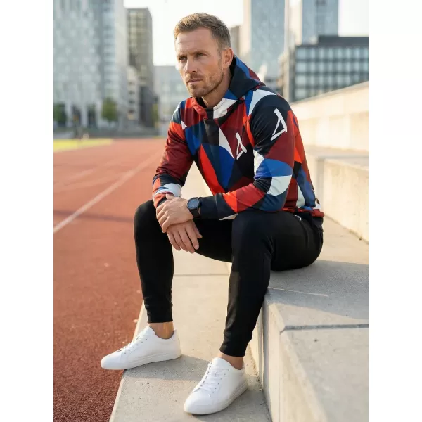  Hanorac premium pentru bărbați ALTISPORT VOJ/ALM007MI01 BLEUMARIN/ROSU 