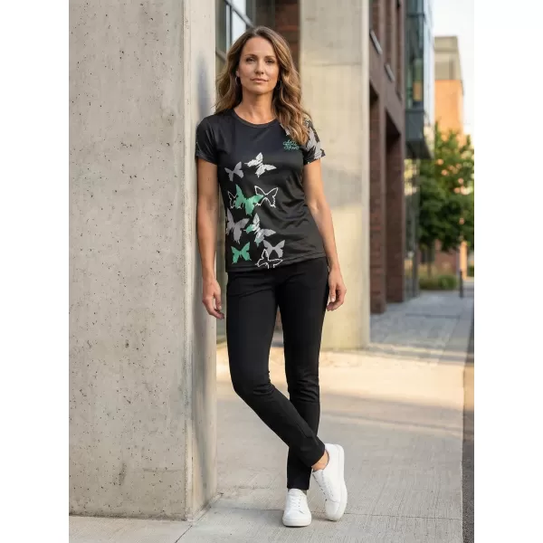  Tricou funcțional premium pentru femei ALTISPORT VOJ/ALW002TR01 NEGRU/TURCOAZ 